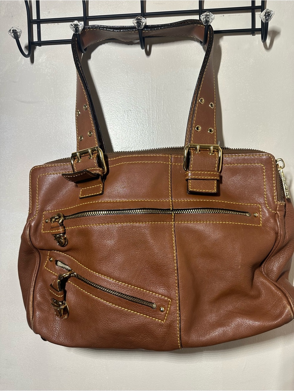 Marc Jacobs Tan Leather Shoulder Bag with Gold Hardware